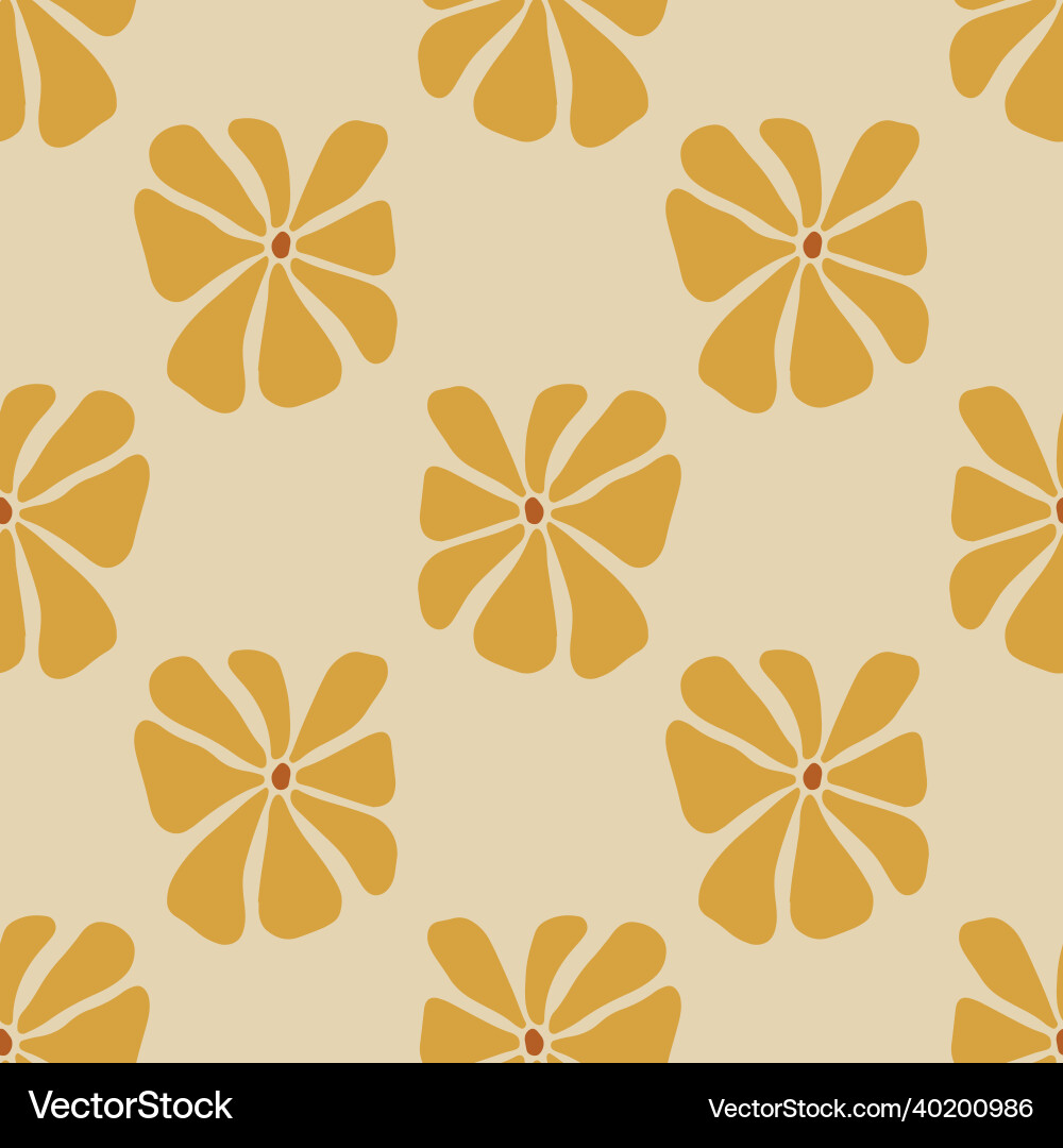 Retro Flower Pattern - Bohemian Vibes vector image