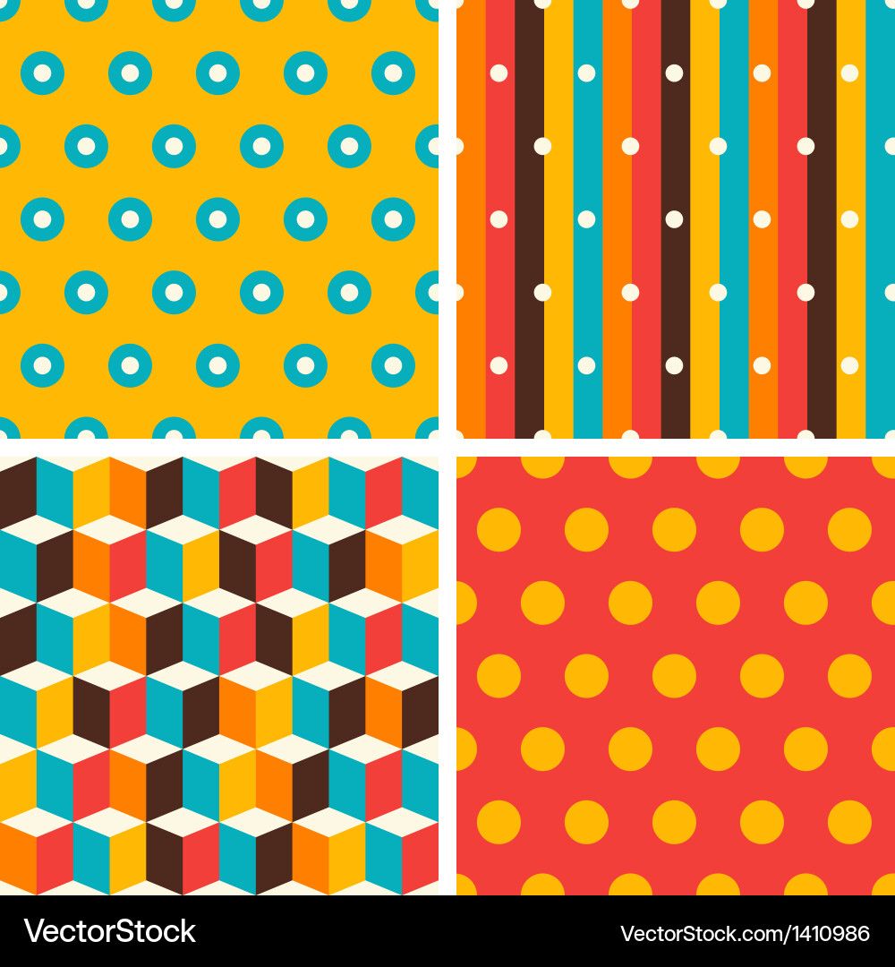 Retro Geometric Pattern Set vector image