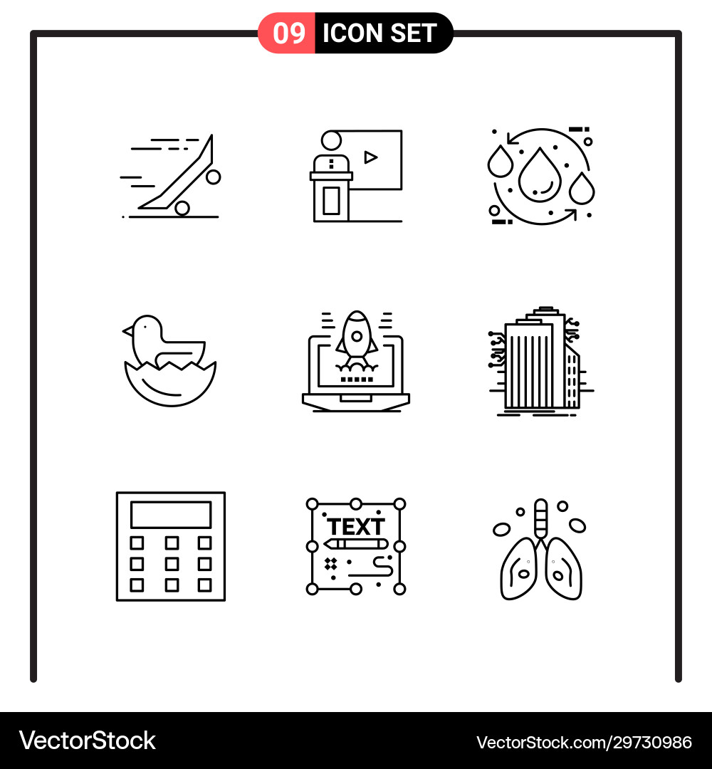 Set 9 line style icons for web and mobile Set 9 line style icons for web and mobile vector image