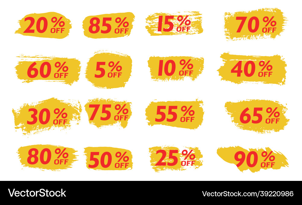 Set Verkauf von Pinsel spezielle Angebots-Tags Set Verkauf von Pinsel spezielle Angebots-Tags vektorbild