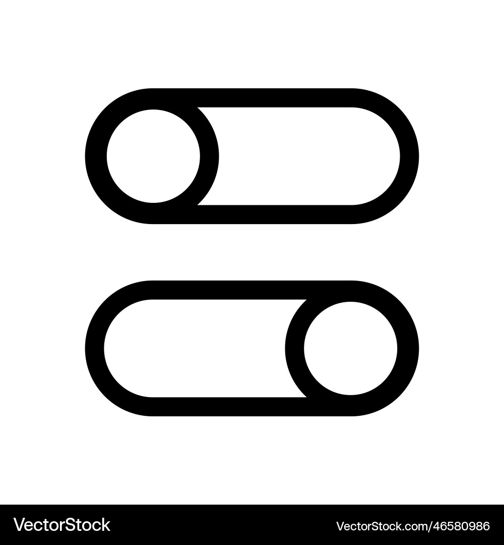Simple slider switch icon set Simple slider switch icon set vector image