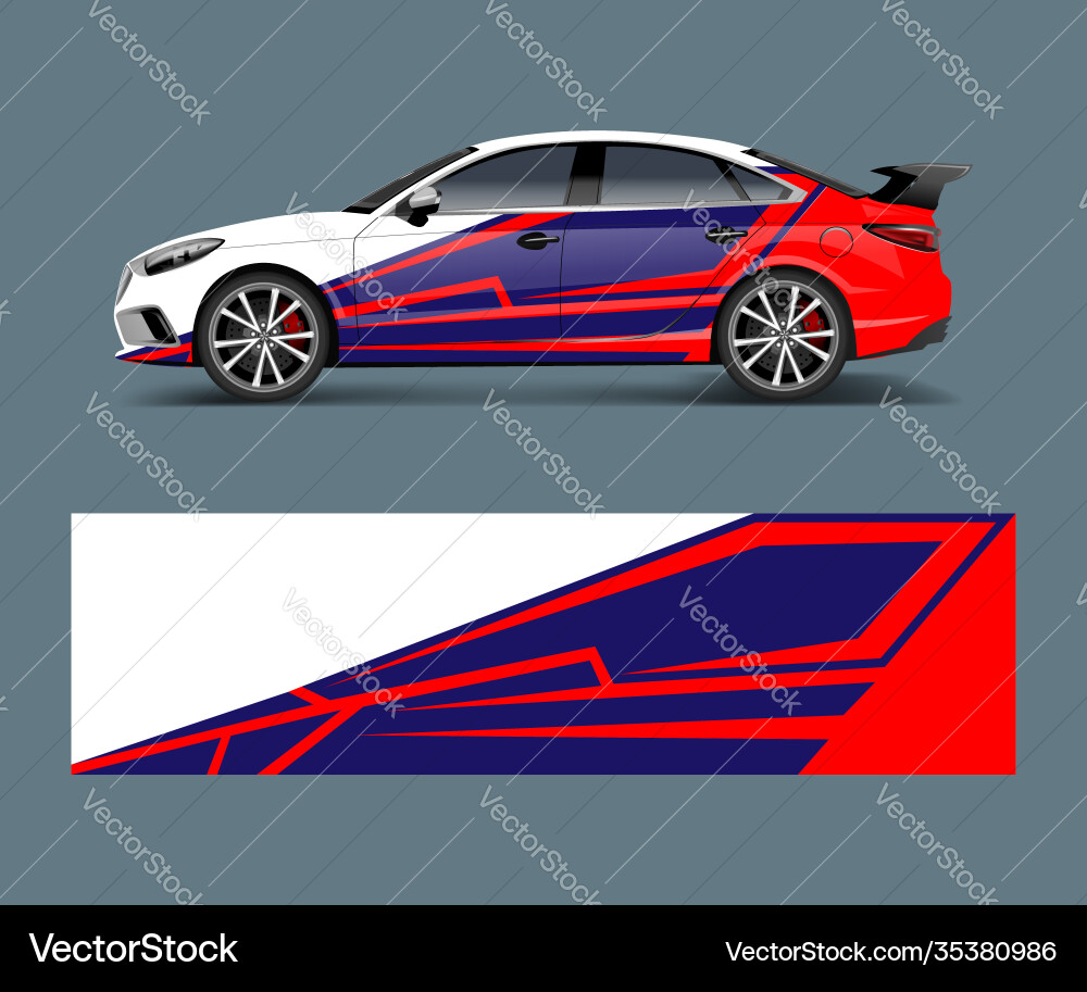 Sport Car Racing Wrap Template Vector Image