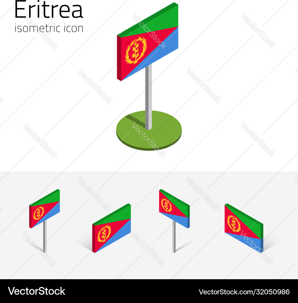 State eritrea flag 3d isometric icons State eritrea flag 3d isometric icons vector image