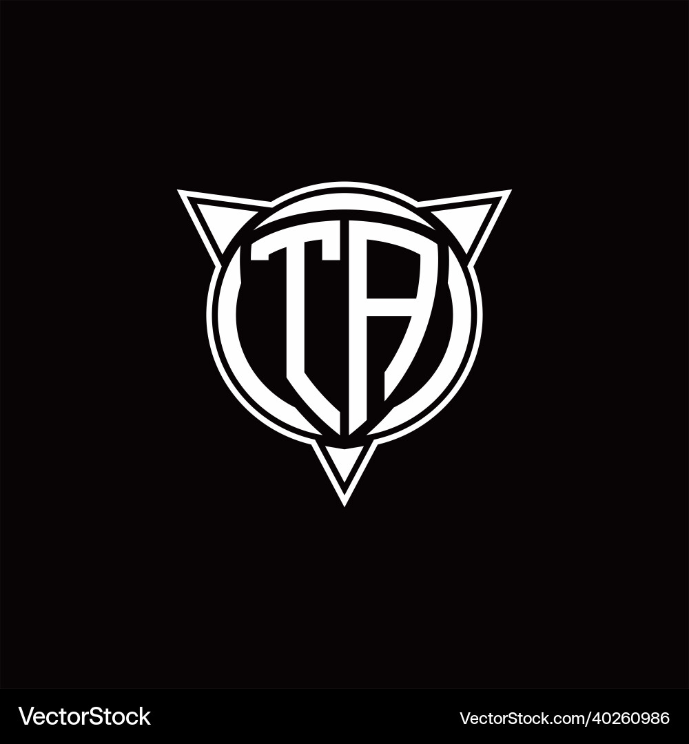 Ta logo monogram isolated with circle shape vector image
