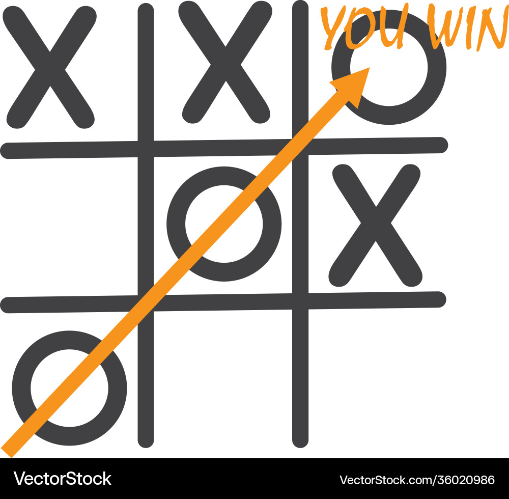 Tic tac toe game icon template design Vector Image
