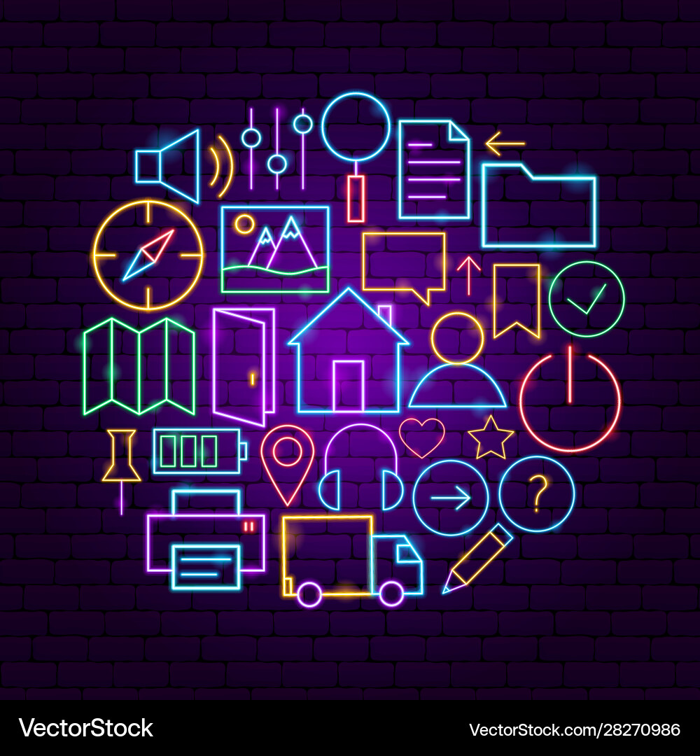 Web user interface neon concept Web user interface neon concept vector image