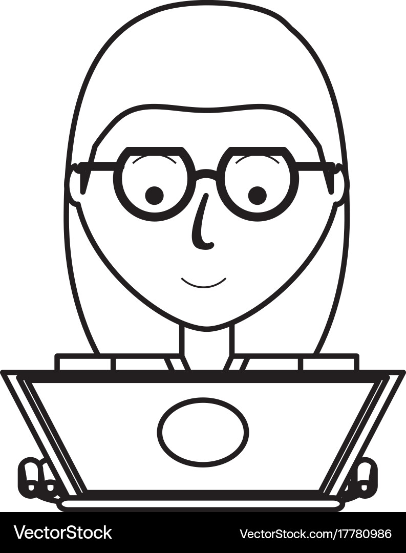 Working on the computer design Vector Image
