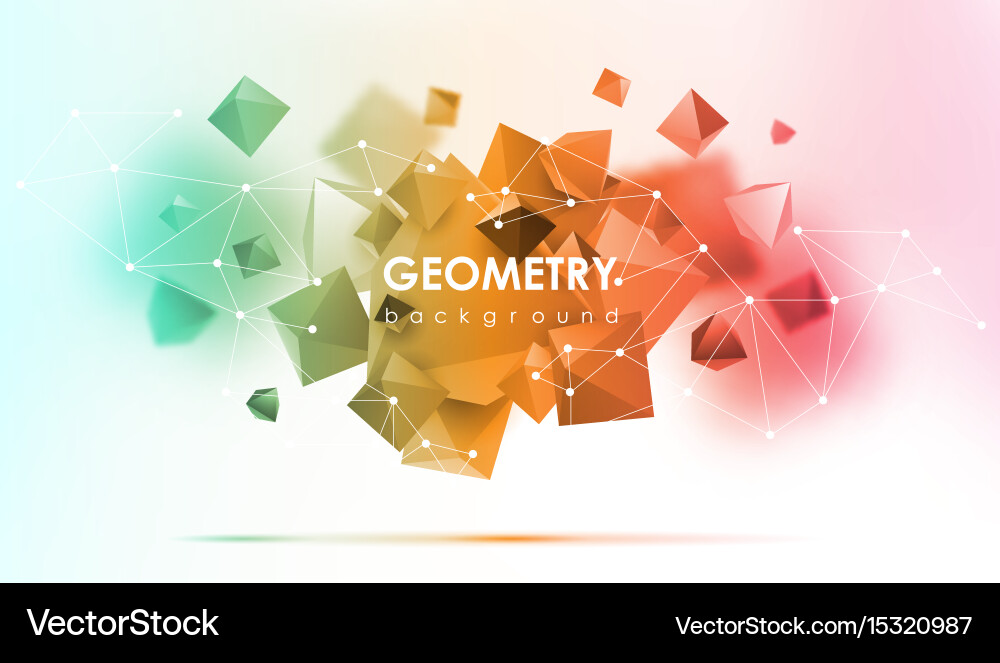 Abstract poligonal background 3d render Vector Image
