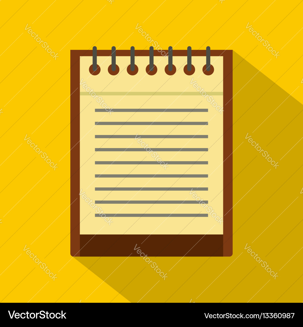 Clean lined sheet of notepad icon flat style vector image