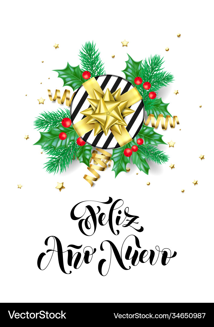 Feliz ano nuevo spanisch Frohes neues Jahr Feliz ano nuevo spanisch Frohes neues Jahr vektorbild