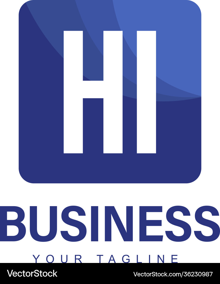 Hi initial a logo design with abstract style Hi initial a logo design with abstract style vector image