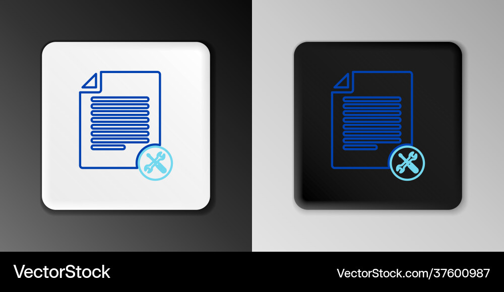 Line file document with screwdriver and wrench Line file document with screwdriver and wrench vector image