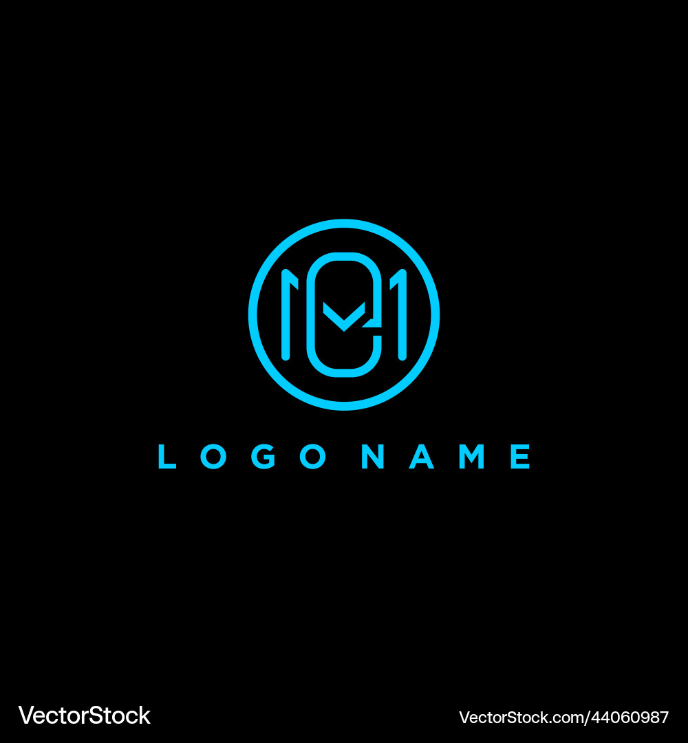 Me or em abstract initial letter linked circle Me or em abstract initial letter linked circle Vector Image