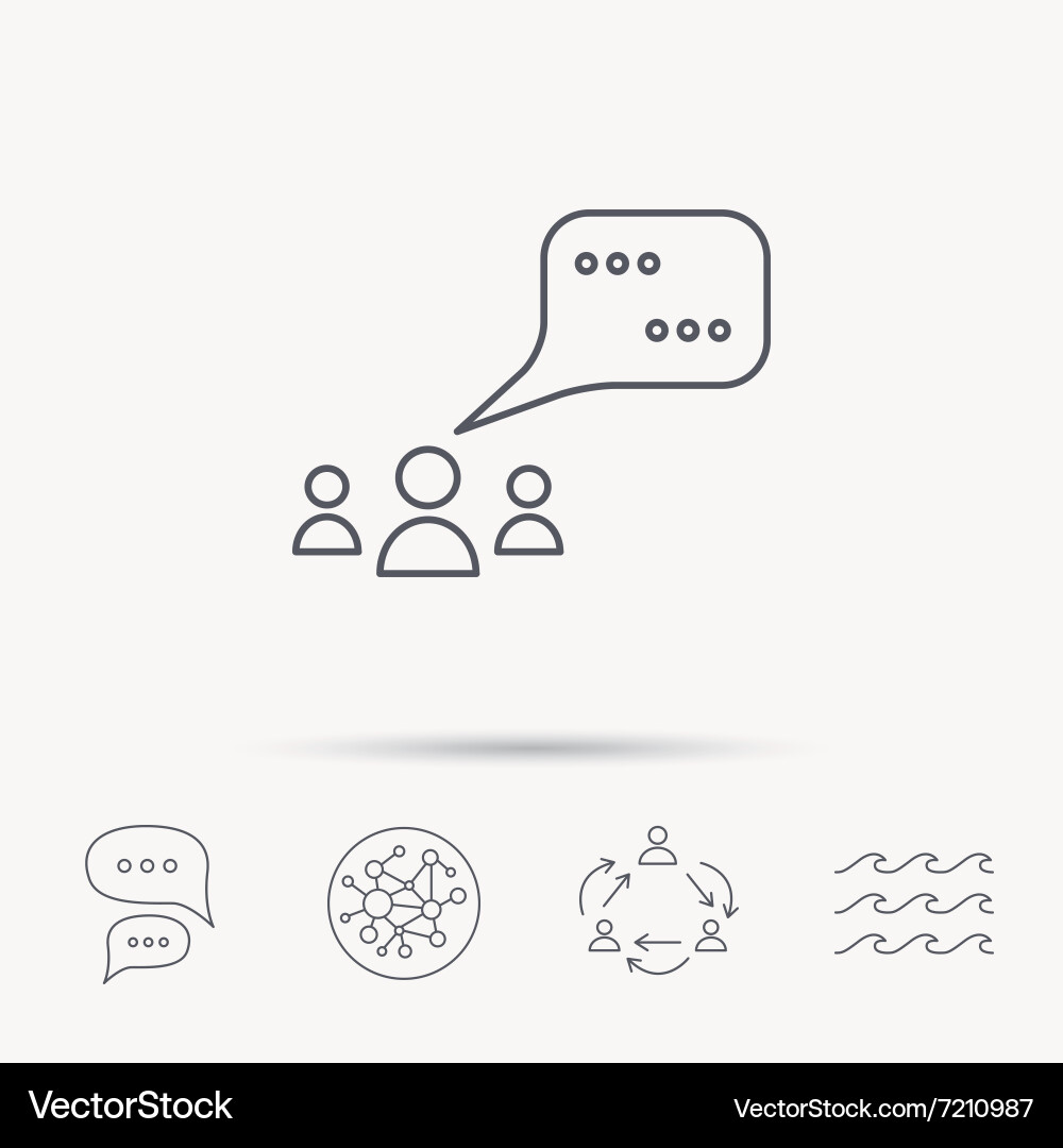 Meeting icon chat speech bubbles sign Royalty Free Vector