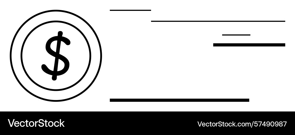 Minimalist design of currency coin with horizontal Minimalist design of currency coin with horizontal Vector Image