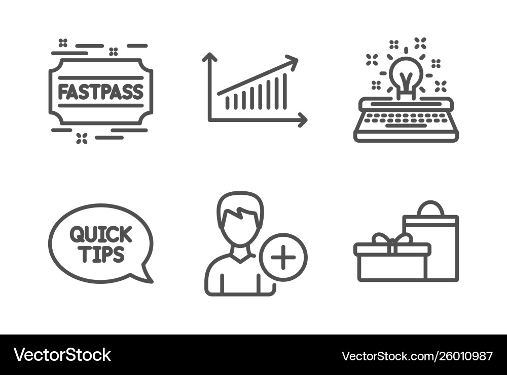 Quickstart guide typewriter and fastpass icons Quickstart guide typewriter and fastpass icons vector image