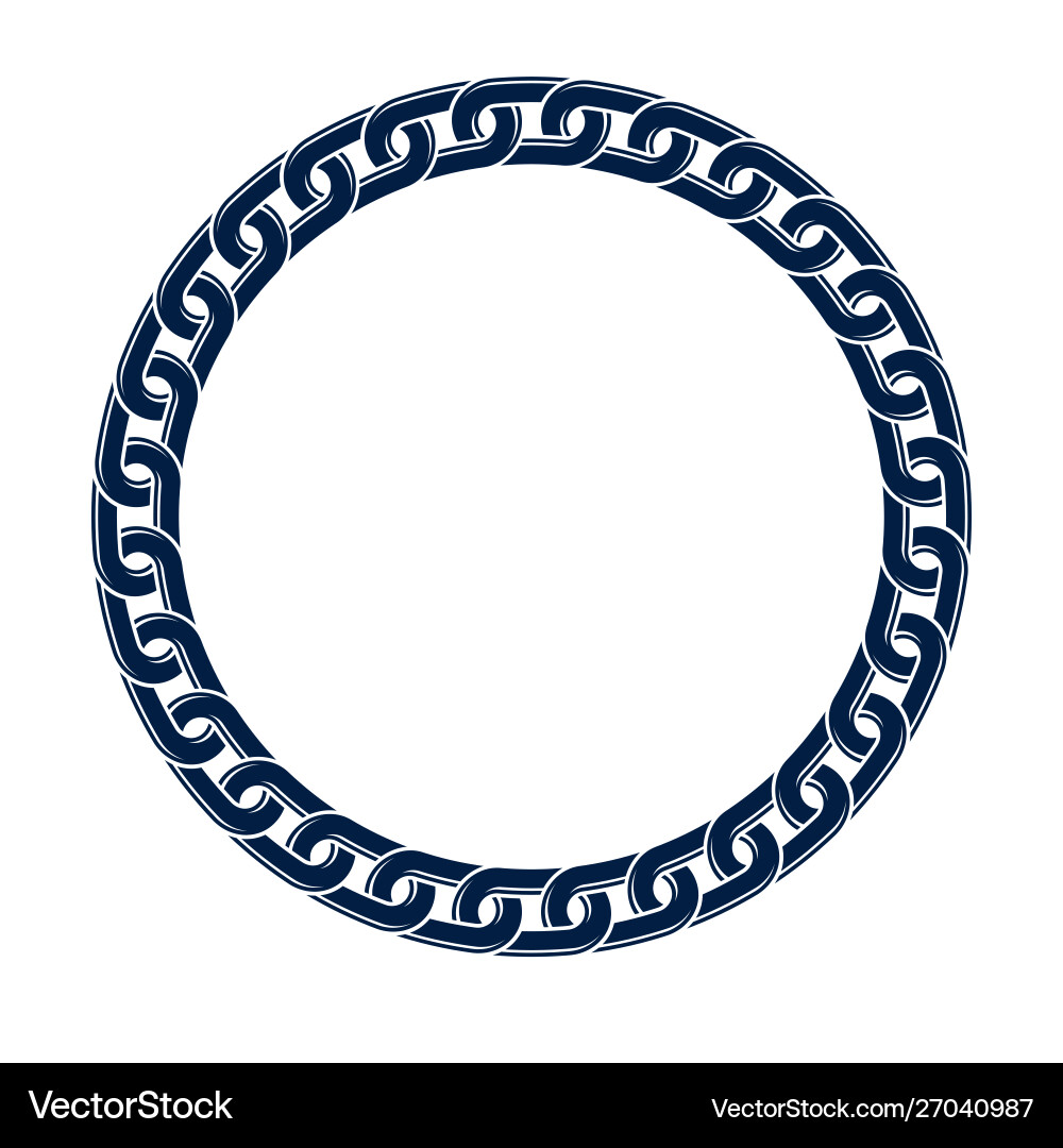Round frame from chain design element circle Round frame from chain design element circle vector image