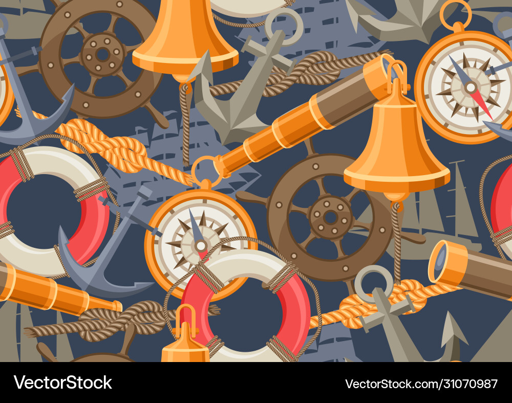 Seamless pattern with symbols and items Seamless pattern with symbols and items vector image