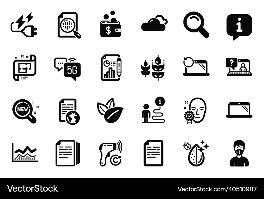 Set of science icons related to internet Set of science icons related to internet vector image