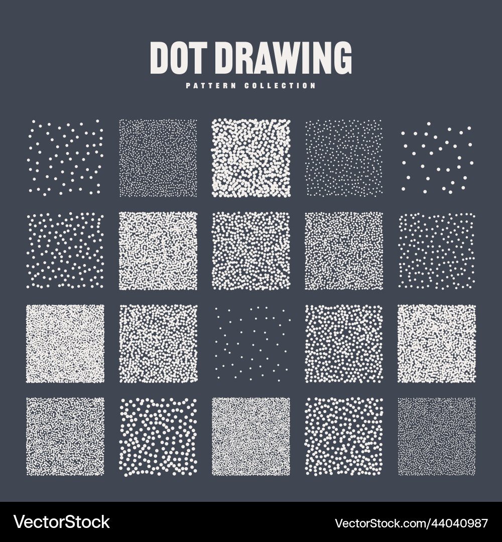 Square shaped dotted objects stipple elements Square shaped dotted objects stipple elements vector image