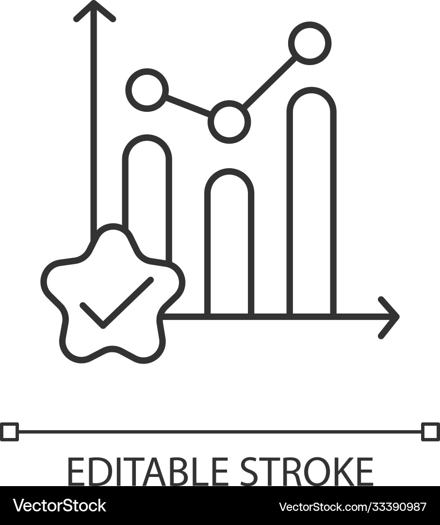 Statistic progress linear icon Vector Image