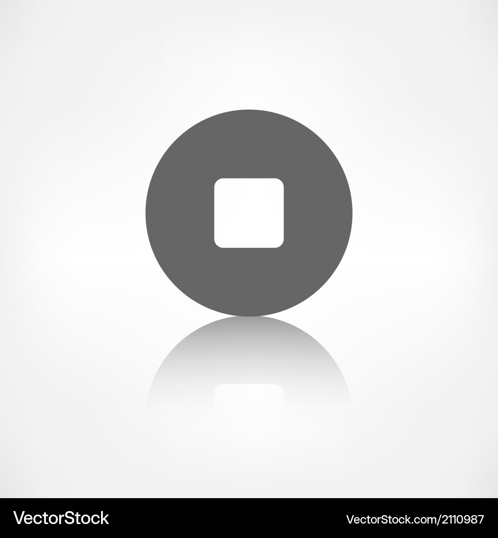 Stop icon media player button vector image