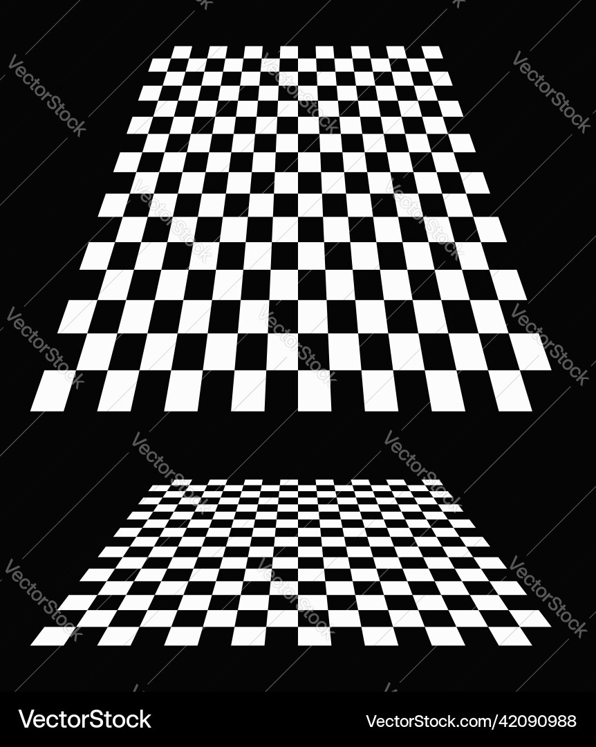 3d chessboard checkerboard pattern in perspective 3d chessboard checkerboard pattern in perspective vector image