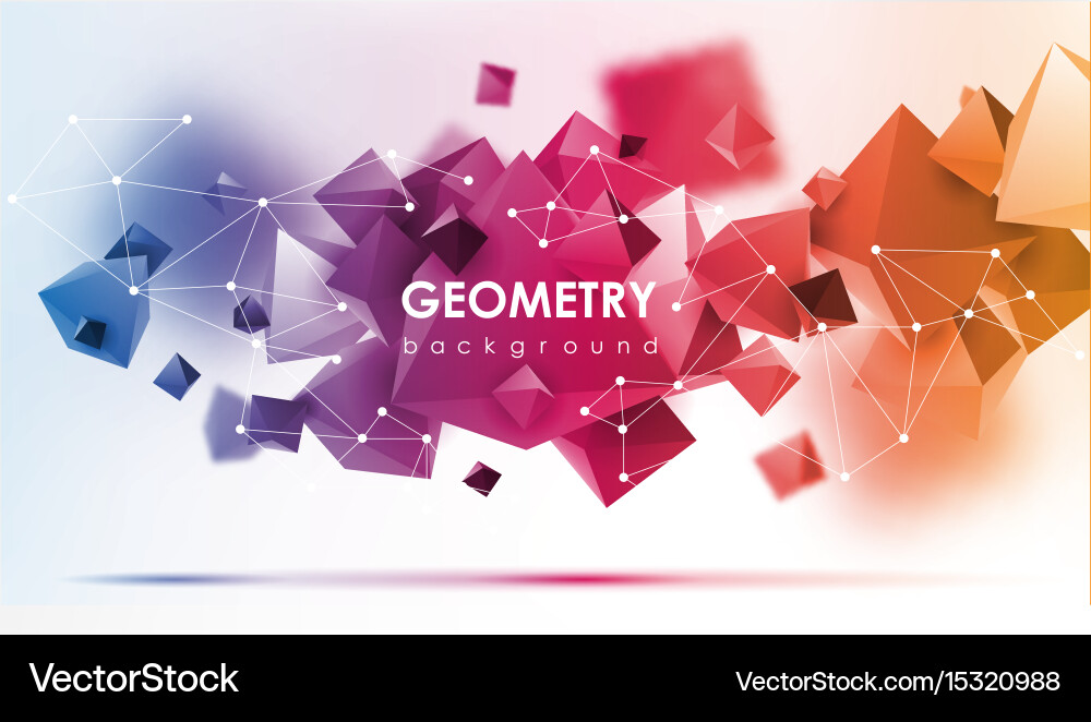 Abstract poligonal background 3d render vector image
