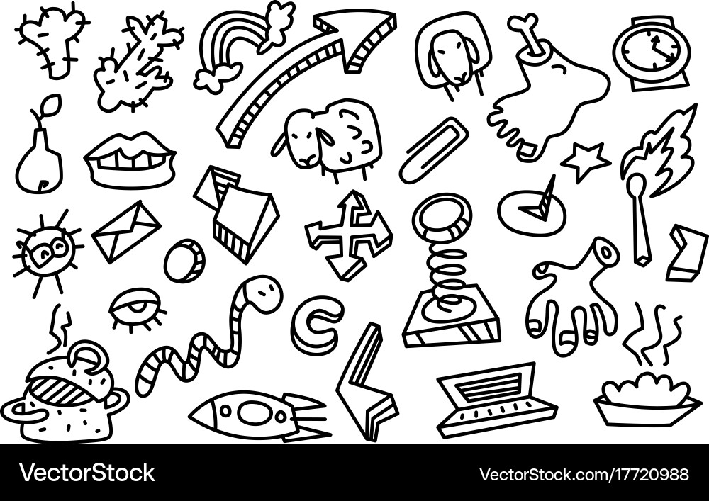 Abstract set with many items collection Vector Image
