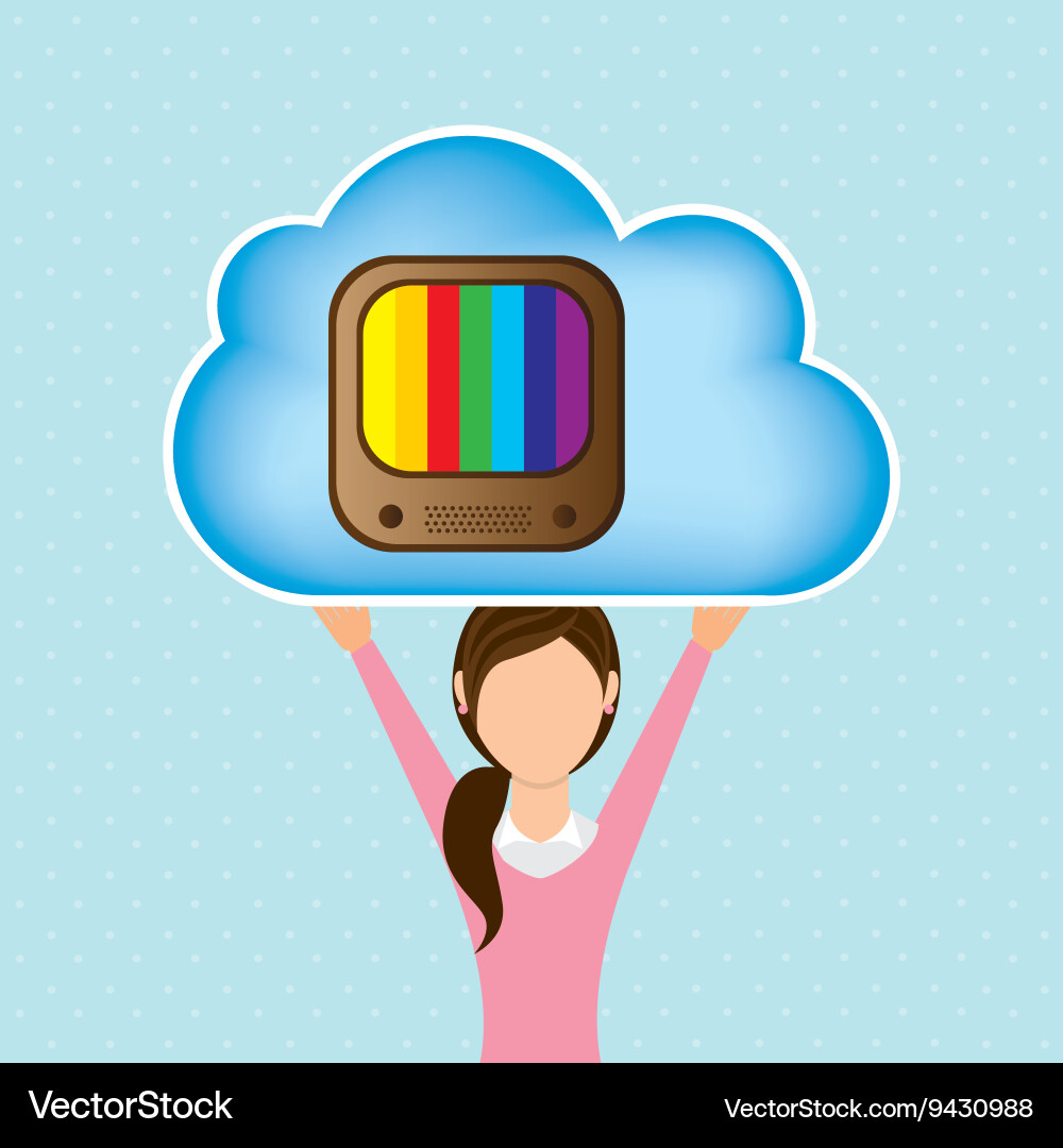 Cloud computing design vector image