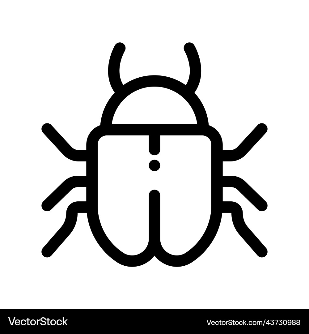 Computer bug outline icon software or program Computer bug outline icon software or program vector image