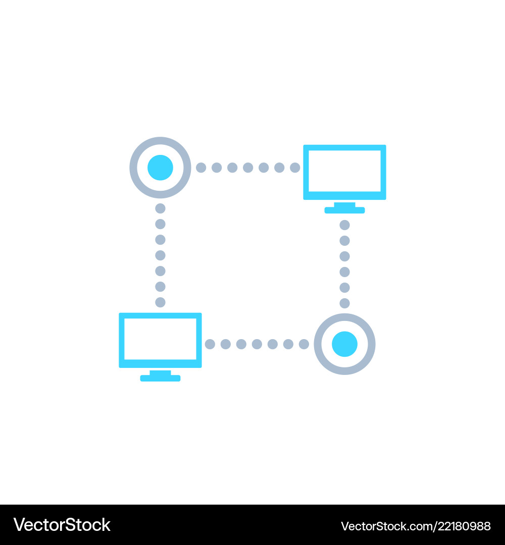 Computer Network Icon - Internet Technologies vector image