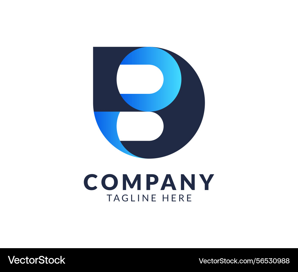 Db letter logo design with gradient color Vector Image