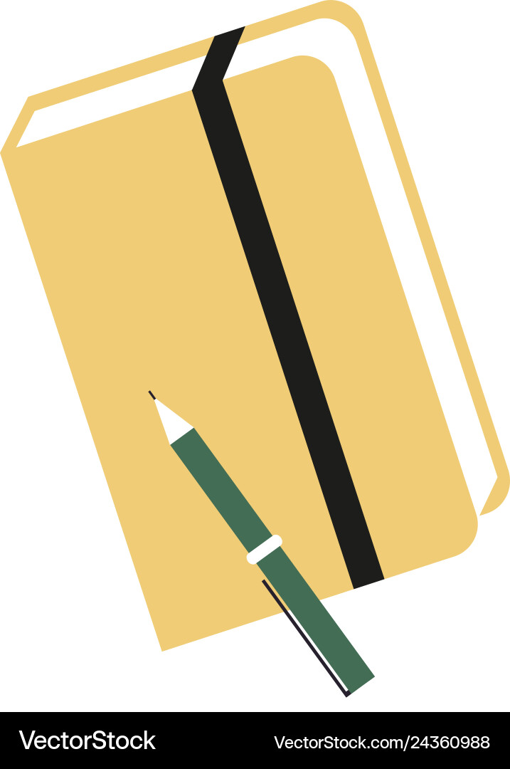 Diary notebook flat simple vector image