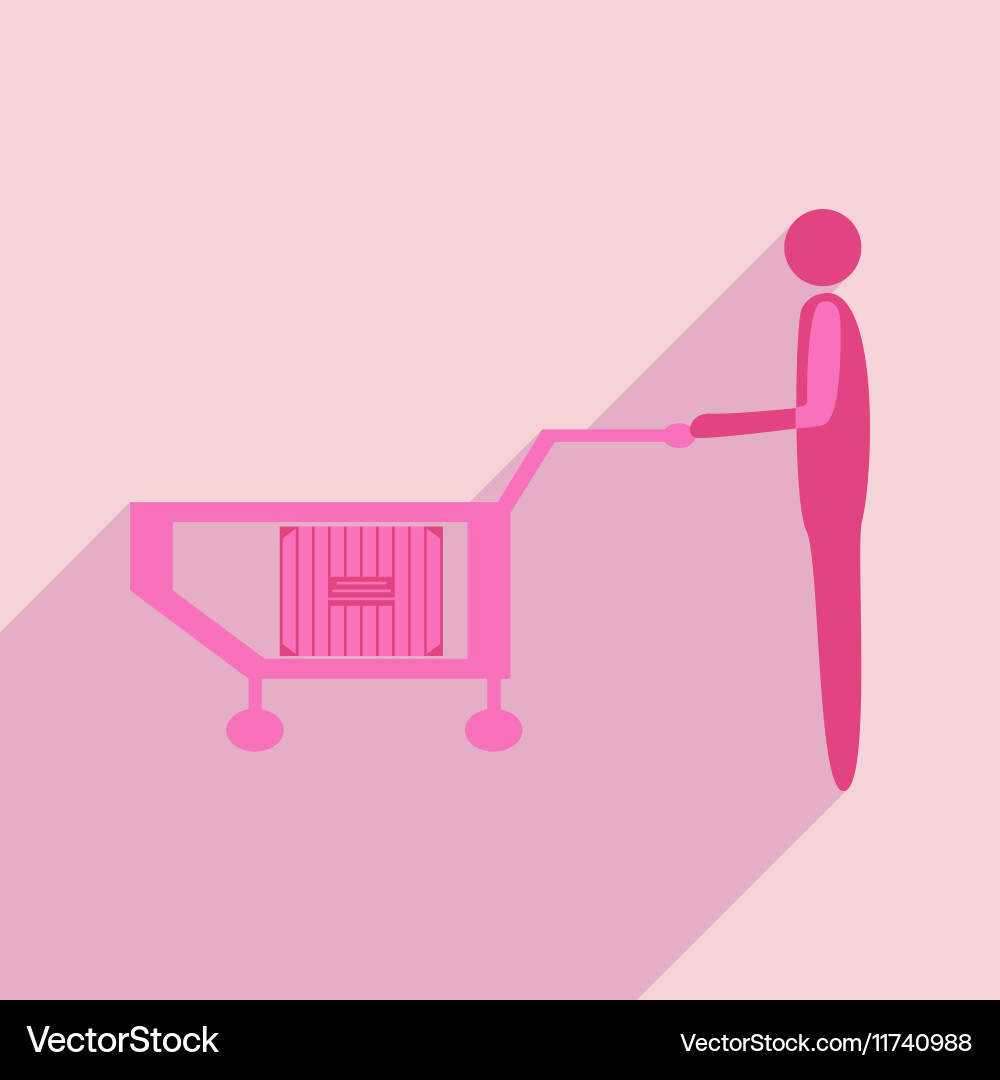 Flat with shadow icon and mobile application box Vector Image