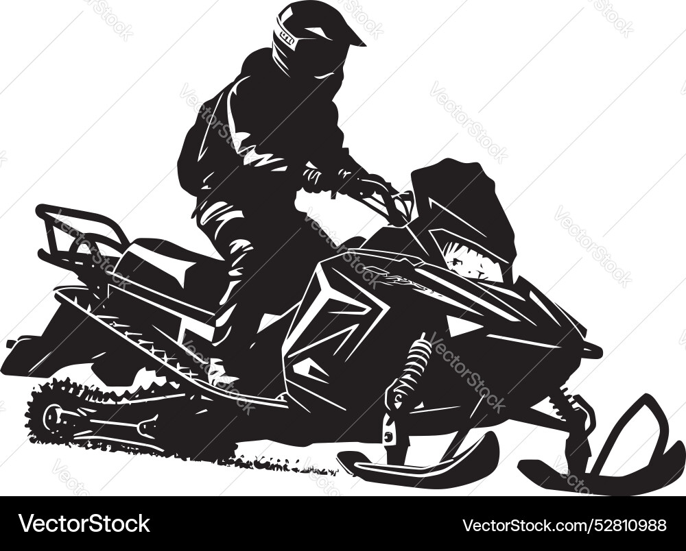 Frost trekker man on snowmobile emblematic icon Frost trekker man on snowmobile emblematic icon vector image