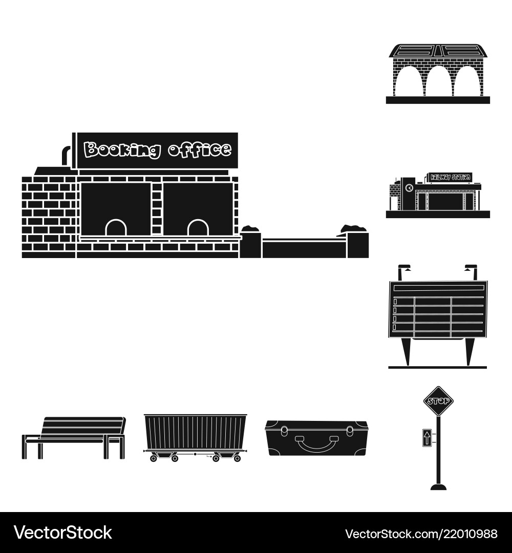 Isolated object of train and station icon set Isolated object of train and station icon set vector image