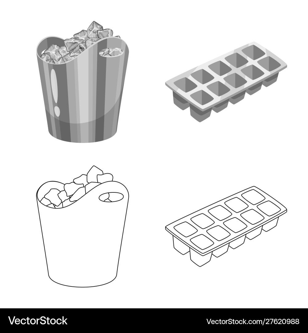 Isolated object texture and frozen logo set Vector Image