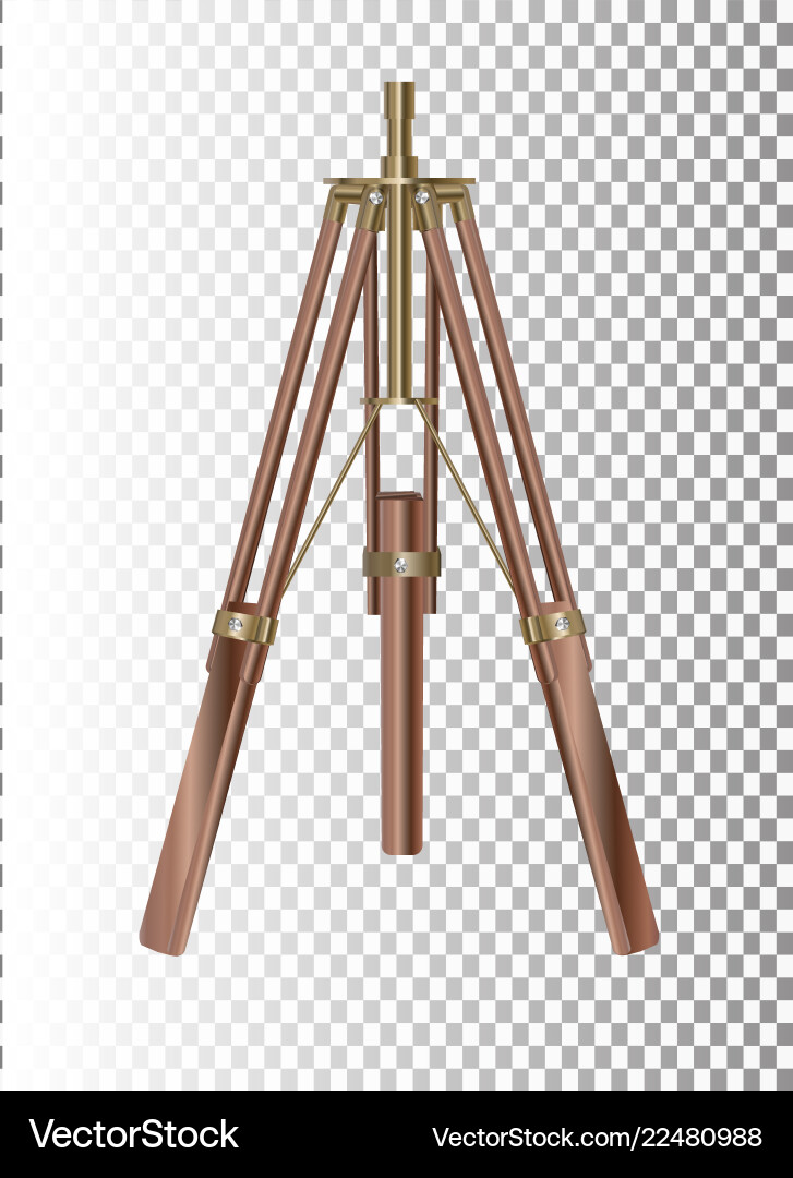 Mock up retro style tripod isolated on transparent Mock up retro style tripod isolated on transparent vector image