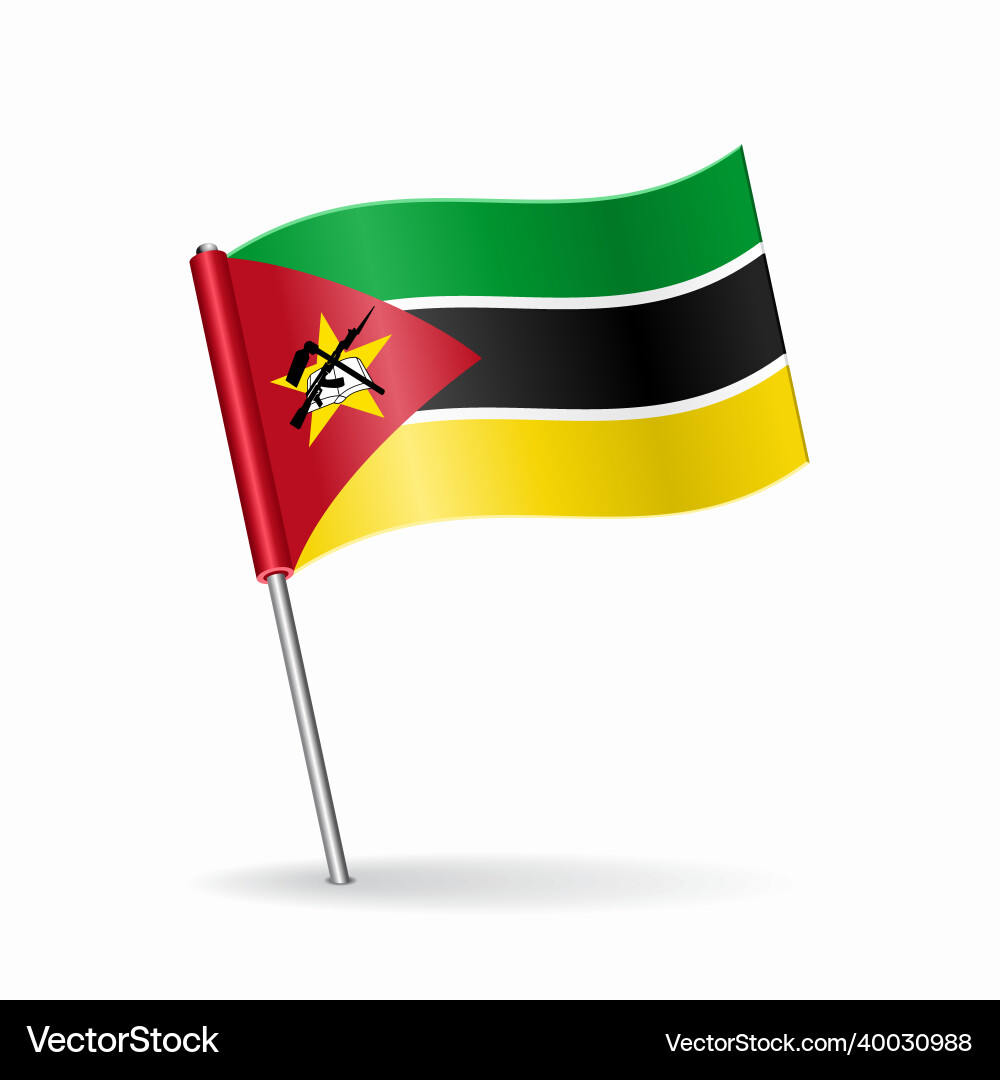 Mozambique Flag Map Pointer Layout Royalty Free Vector Image