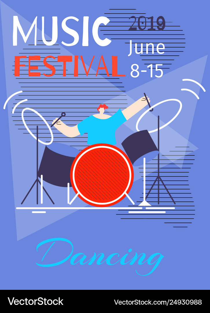 Musik Tanz Sommer Festival Poster flache Vorlage Musik Tanz Sommer Festival Poster flache Vorlage vektorbild