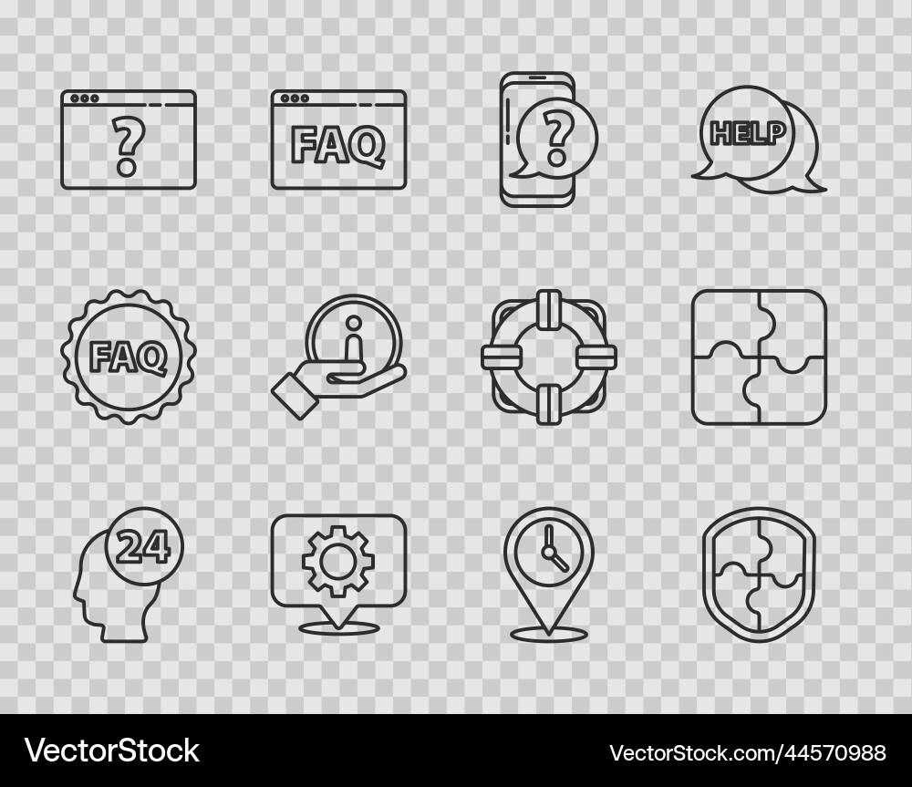 Set line support operator in touch shield mobile Set line support operator in touch shield mobile vector image