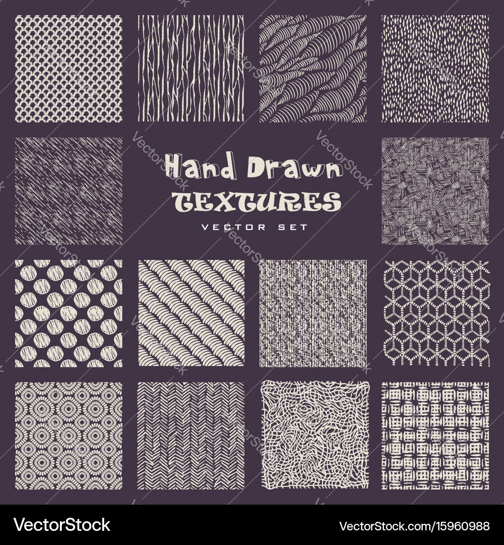 Set of hand drawn marker and ink patterns Vector Image