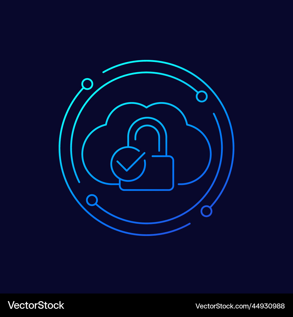 Sicheres Cloud Access geschütztes Hosting Line-Symbol Sicheres Cloud Access geschütztes Hosting Line-Symbol vektorbild