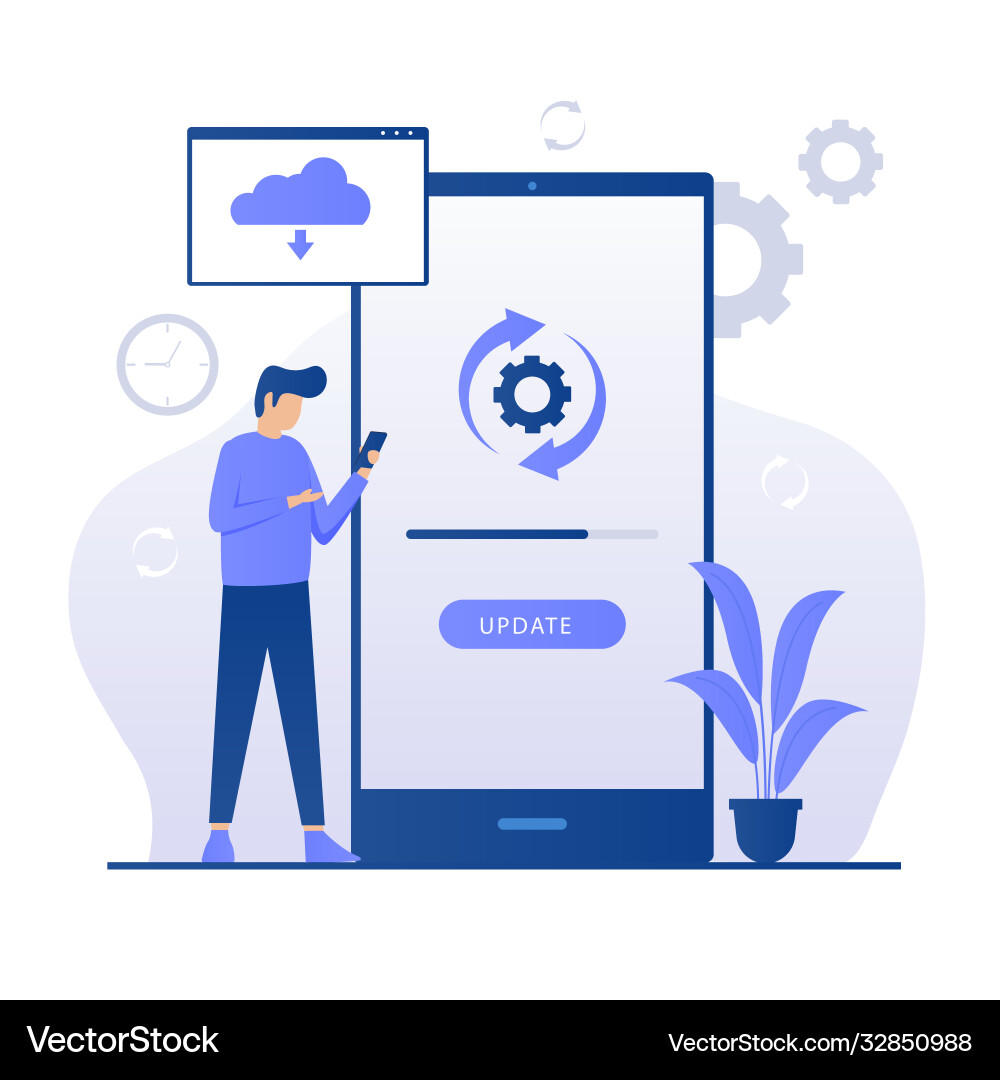 Software update concept Software update concept vector image