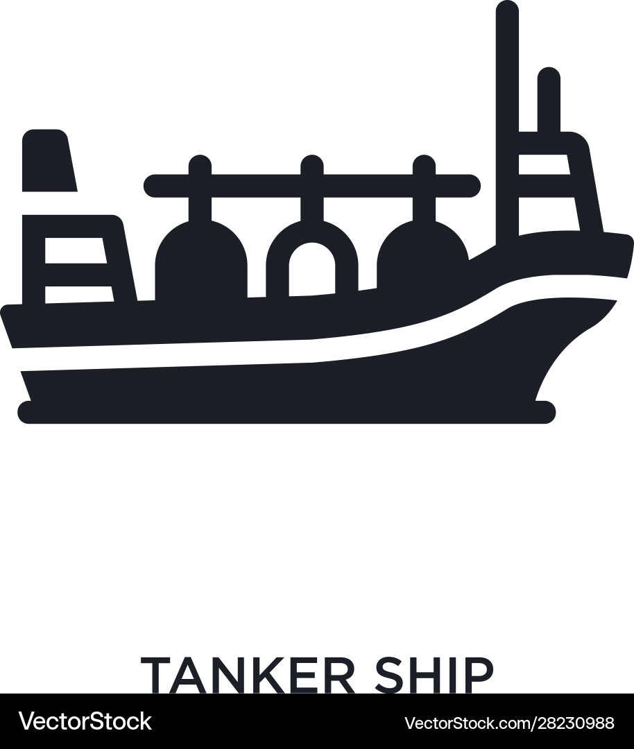 Tanker ship isolated icon simple element from Vector Image