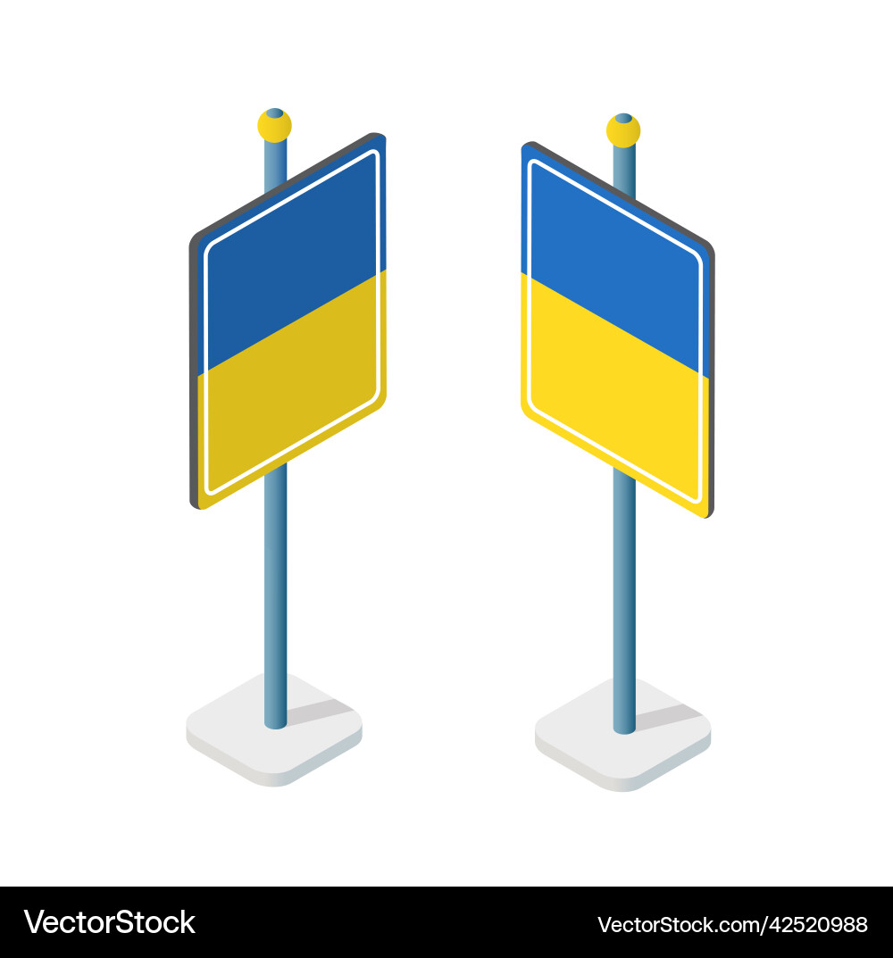 Ukraine Straßenschilder Wappen Flagge Trident Ukraine Straßenschilder Wappen Flagge Trident vektorbild