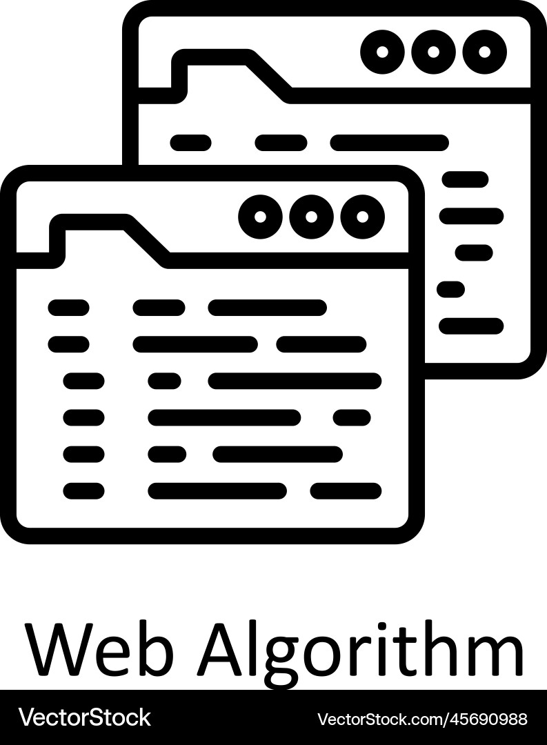 Web algorithm outline icon design vector image