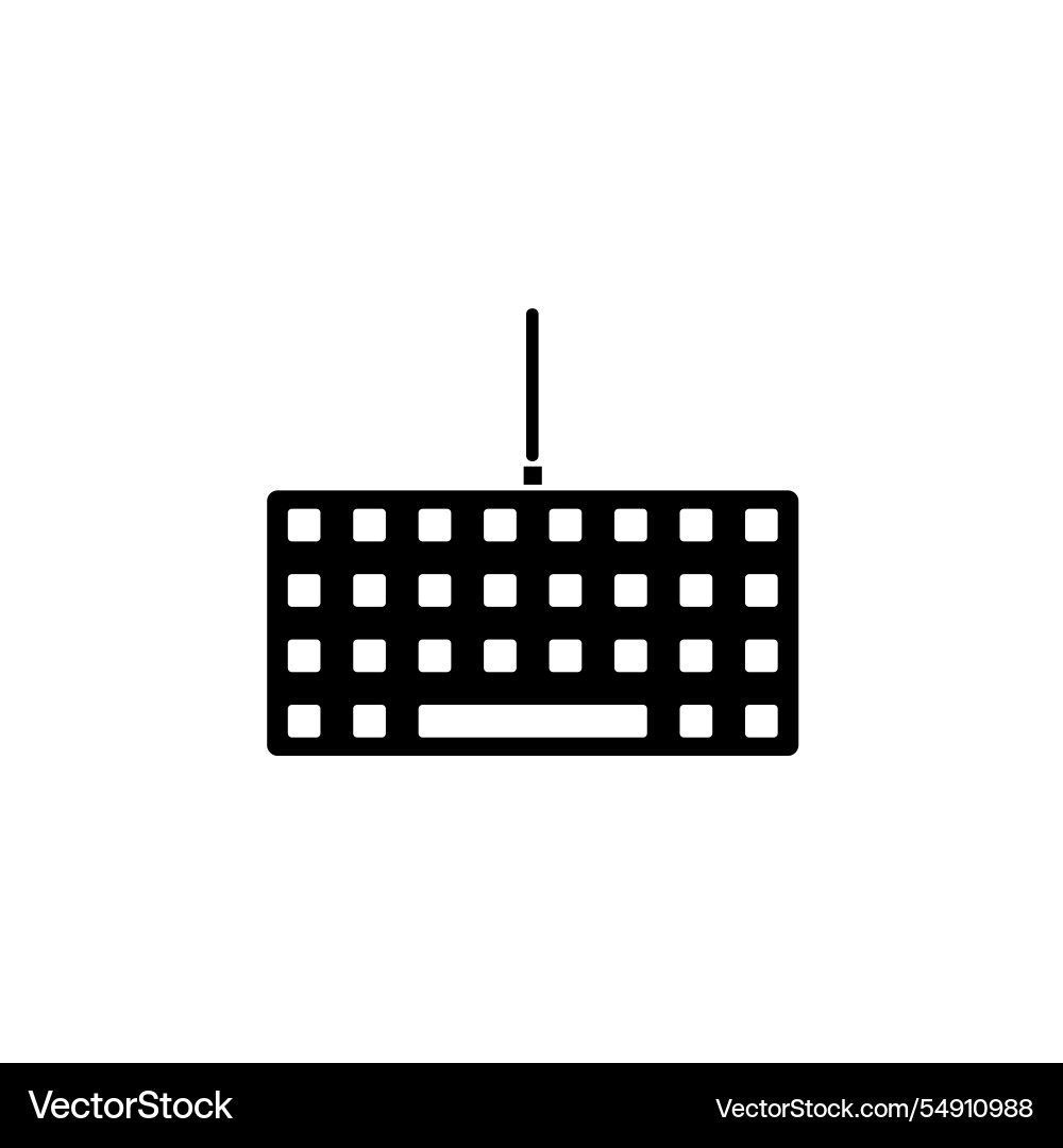 Wired computer keyboard keypad solid flat icon Wired computer keyboard keypad solid flat icon vector image