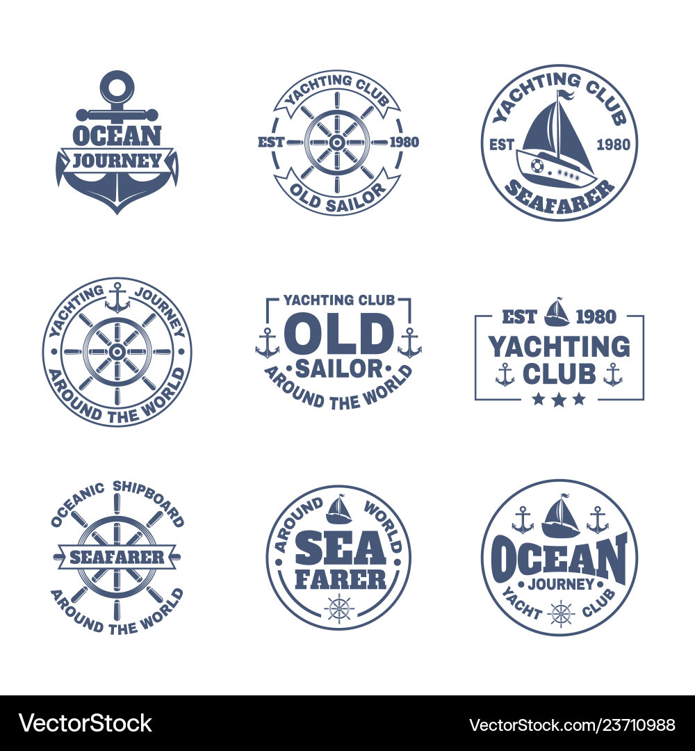 Yacht or ship boat icons for nautical travel Yacht or ship boat icons for nautical travel vector image